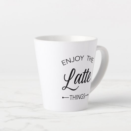 Geniet van de Latte Dingen Typografie Latte Mok (Rechterhoek)