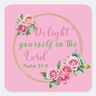Geniet van de Lord Decorative Floral Vierkante Sticker