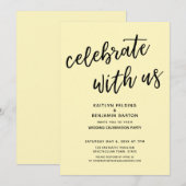 Geniet van de moderne lichtgele ontvangst van ons kaart (Voorkant / Achterkant)