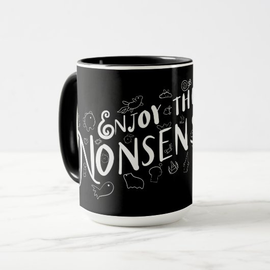 Geniet van de onzin mok (Voorkant links)