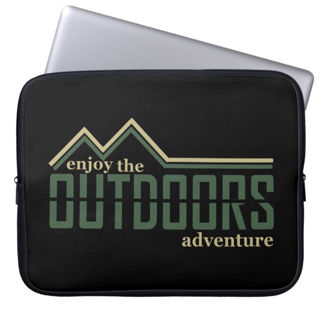 Geniet van de outdoor wandeltocht laptop sleeve (Voorkant)