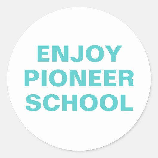 Geniet van de Pioneer School | JW Ronde Sticker (Voorkant)