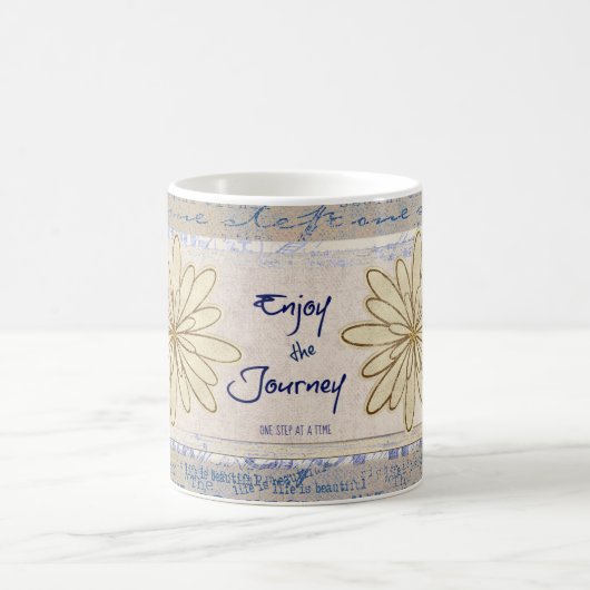 Geniet van de reis; één stap voor een prijsopgave koffiemok (Center)