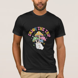 Geniet van de Reis – Retro Paddenstoel Psychedelic T-shirt