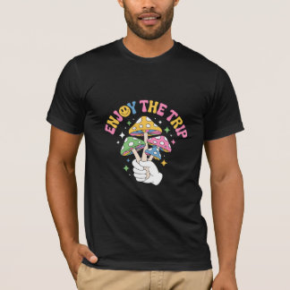 Geniet van de Reis – Retro Paddenstoel Psychedelic T-shirt