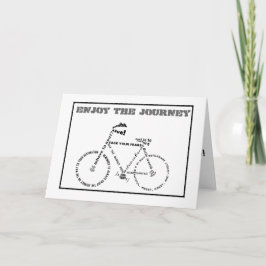 Geniet van de reis, woorden fiets, Afstuderen Kaart