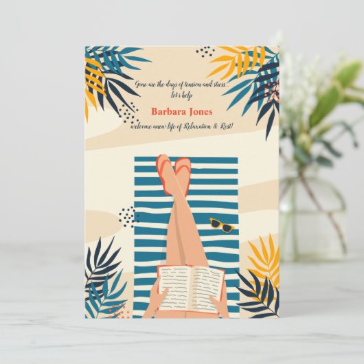 Geniet van de Relaxing and Reading Retirement Part Kaart (Staand voorkant)