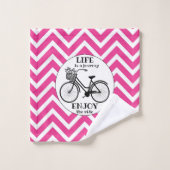 Geniet van de rit | Fiets met bloemen Motivatie Bad Handdoek (Wasdoekje)