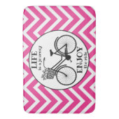 Geniet van de rit | Fiets met bloemen Motivatie Badmat (Voorkant Verticaal)