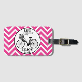 Geniet van de rit | Fiets met bloemen Motivatie Bagagelabel