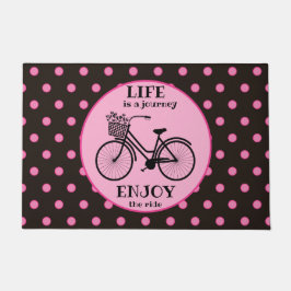 Geniet van de rit | Fiets met bloemen Motivatie Deurmat