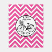 Geniet van de rit | Fiets met bloemen Motivatie Fleece Deken (Voorkant)