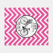 Geniet van de rit | Fiets met bloemen Motivatie Fleece Deken (Voorkant (Horizontaal))