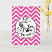 Geniet van de rit | Fiets met bloemen Motivatie Kaart (Gele Bloem)