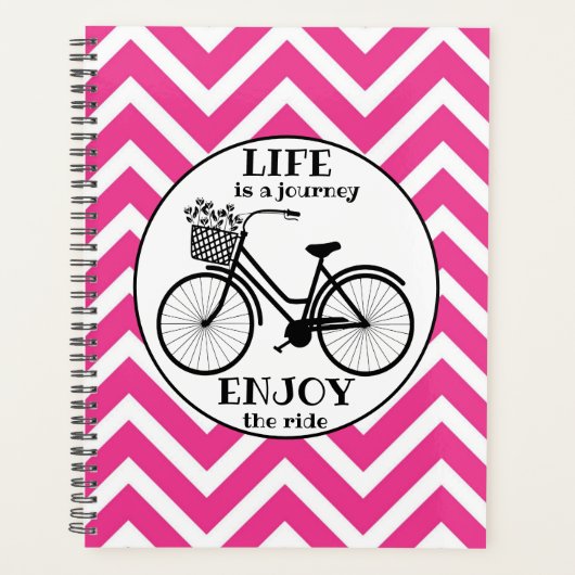 Geniet van de rit | Fiets met bloemen Motivatie Planner (Voorkant)