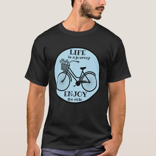 Geniet van de rit | Fiets met bloemen Motivatie T-shirt (Voorkant)