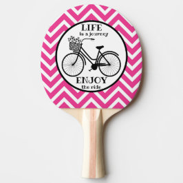 Geniet van de rit | Fiets met bloemen Motivatie Tafeltennisbatje