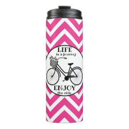 Geniet van de rit | Fiets met bloemen Motivatie Thermosbeker