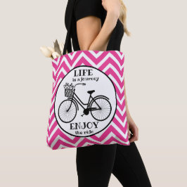 Geniet van de rit | Fiets met bloemen Motivatie Tote Bag