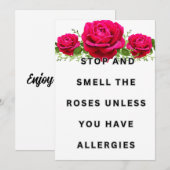 Geniet van de rozen kaart (Voorkant / Achterkant)