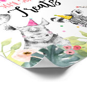 Geniet van de Safari Party Animals Sign van je sno Poster (Hoek)
