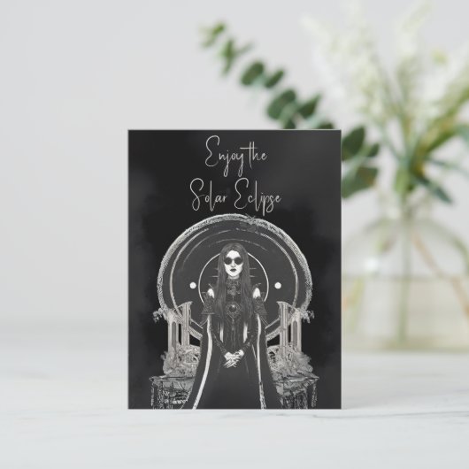 Geniet van de Solar Eclipse Gothic Vampire Feestdagenkaart (Staand voorkant)