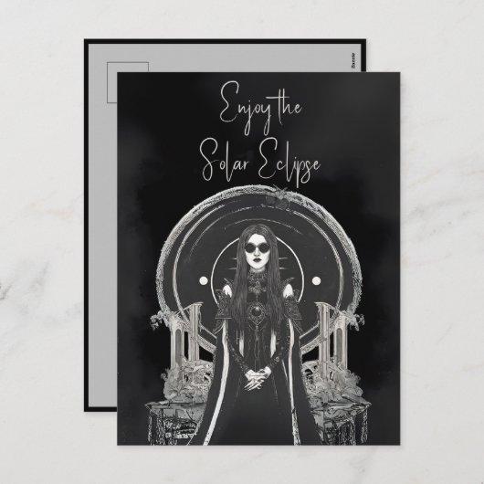 Geniet van de Solar Eclipse Gothic Vampire Feestdagenkaart (Voorkant / Achterkant)