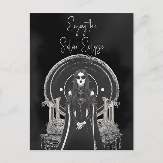 Geniet van de Solar Eclipse Gothic Vampire Feestdagenkaart (Voorkant)