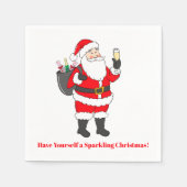 Geniet van de sprankelende kerstchampagne servet (Voorkant)