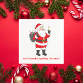 Geniet van de sprankelende kerstchampagne servet