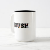 🤫 Geniet van de stilte! Tweekleurige Koffiemok (Voorkant links)