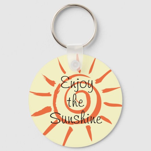 Geniet van de Sunshine Button Sleutelhanger (Voorkant)