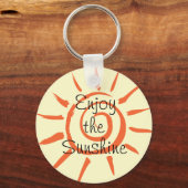 Geniet van de Sunshine Button Sleutelhanger (Voorkant)