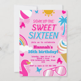 Geniet van de Sweet 16 Pool Party Verjaardagszomer Kaart