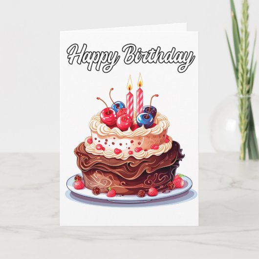 Geniet Van De Taart Gefeliciteerd Kaart (Voorkant)