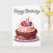 Geniet Van De Taart Gefeliciteerd Kaart (Gele Bloem)
