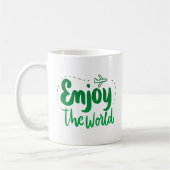 Geniet van de wereld koffiemok (Links)