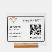 Geniet van de WiFi QR Code Netwerknaam en wachtwoo Acryl Bord (Voorkant)