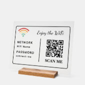 Geniet van de WiFi QR Code Netwerknaam en wachtwoo Acryl Bord (Hoek)