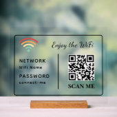 Geniet van de WiFi QR Code Netwerknaam en wachtwoo Acryl Bord (Neutraal)