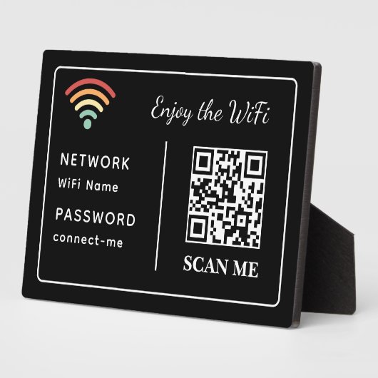 Geniet van de WiFi QR Code Netwerknaam en wachtwoo Fotoplaat (Zijkant)
