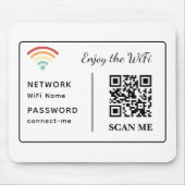 Geniet van de WiFi QR Code Netwerknaam en wachtwoo Muismat (Voorkant)