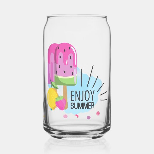 geniet van de zomer blikvorm glas (Links)