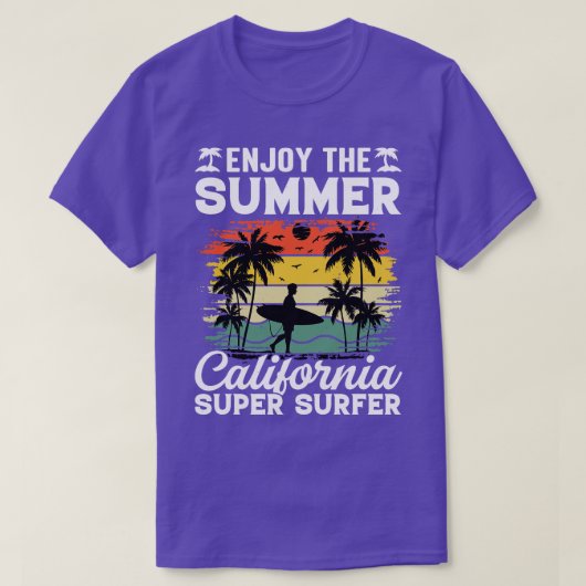 Geniet van de zomer California Super Surfer T-shirt (Design voorkant)
