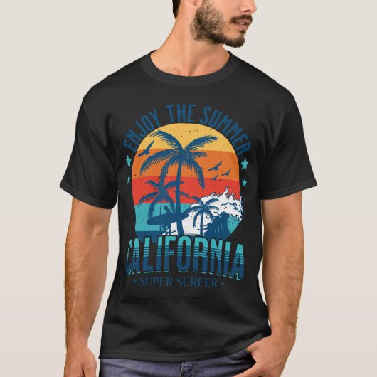 Geniet van de zomer California Surfer T-shirt (Voorkant)