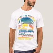 Geniet van de zomer Californische supersurfer T-shirt (Voorkant)