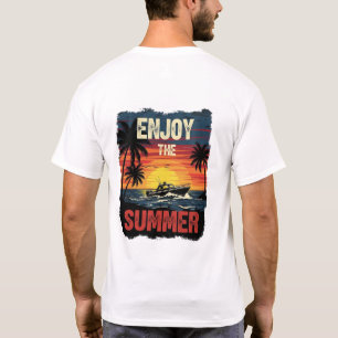 Geniet van de zomer - Retro Sunset Beach Vibes T-shirt
