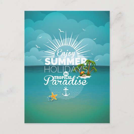 Geniet van de zomervakantie feestdagenkaart (Voorkant)