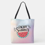 Geniet van de zomerwatermeloen tote bag (Achterkant)