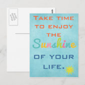 Geniet van de zon briefkaart (Voorkant / Achterkant)